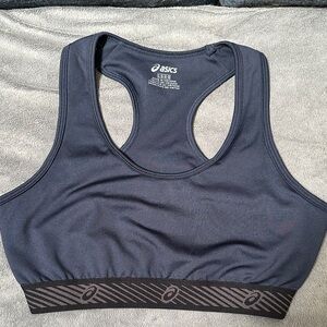 ASICS Navy Racerback Sports Bra, Size Large